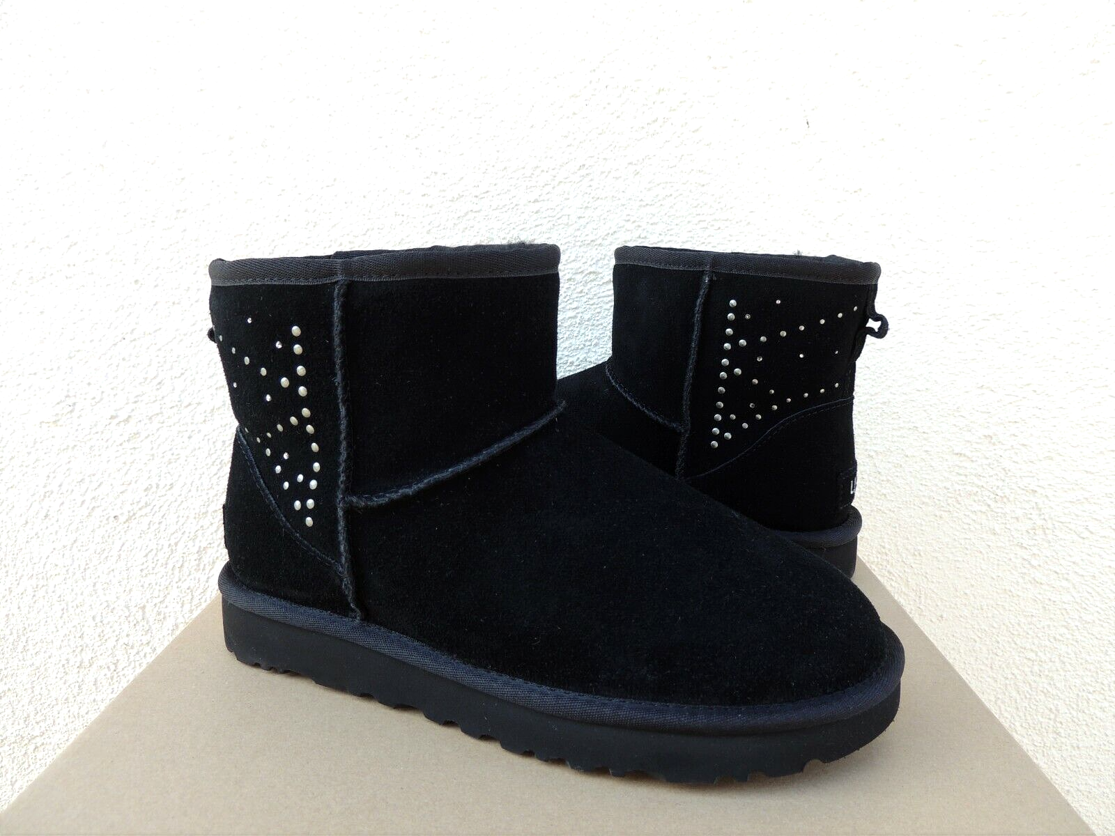 UGG BLACK CLASSIC MINI BLING STUDDED 
