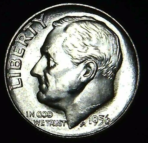 1956-P 10C Roosevelt Dime BU 90% Silver 21oww0323-1
