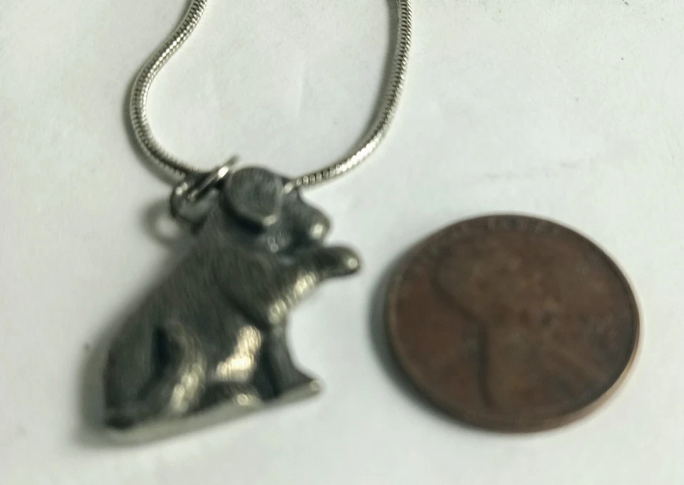 Silver tone Pewter Dog Pendant Necklace - Image 4 of 4