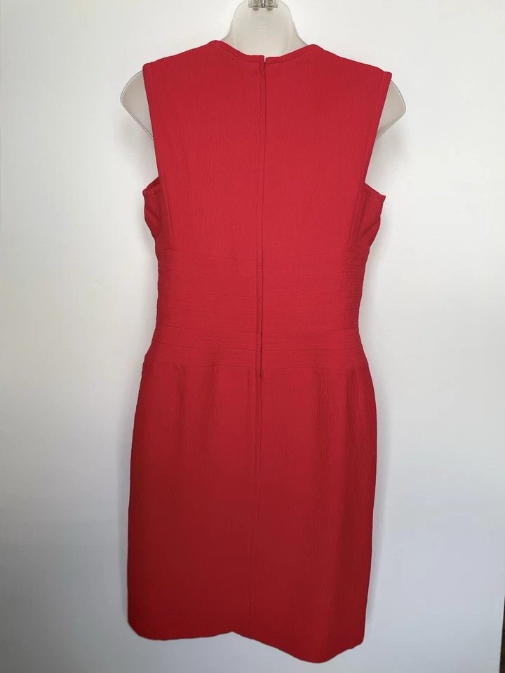 Oscar de la Renta Coral silk blend dress size 8 - Image 4 of 4