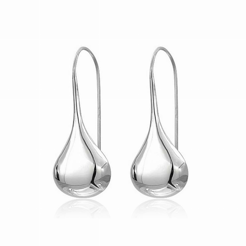 Bijoux Femme Bo Oreilles Pendant 16mm Larme Diamant Cz 7mm Argent 925
