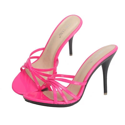 Spring Women's Shoes Peep Toe High Heels Sandals Mules Strappy Slipper Casual - Image 1 of 4