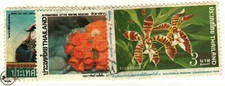Thailand #820, 845, 1505 used coral, orchid