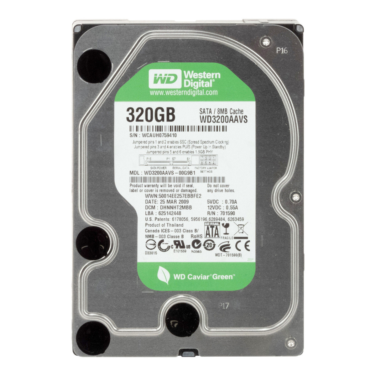 Hard Drive WD Green WD3200AAVS 320GB 7.2K 8MB SATA II 3.5'' | eBay