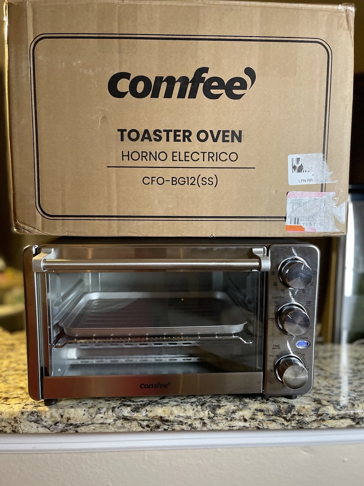 COMFEE' Toaster Oven, 4 Slice, 12L, Multi-function Stainless Steel (CFO-BG12SS)