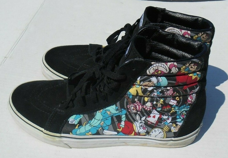 VANS Disney Alice in Wonderland Rabbit Hole High tops Shoes size 10
