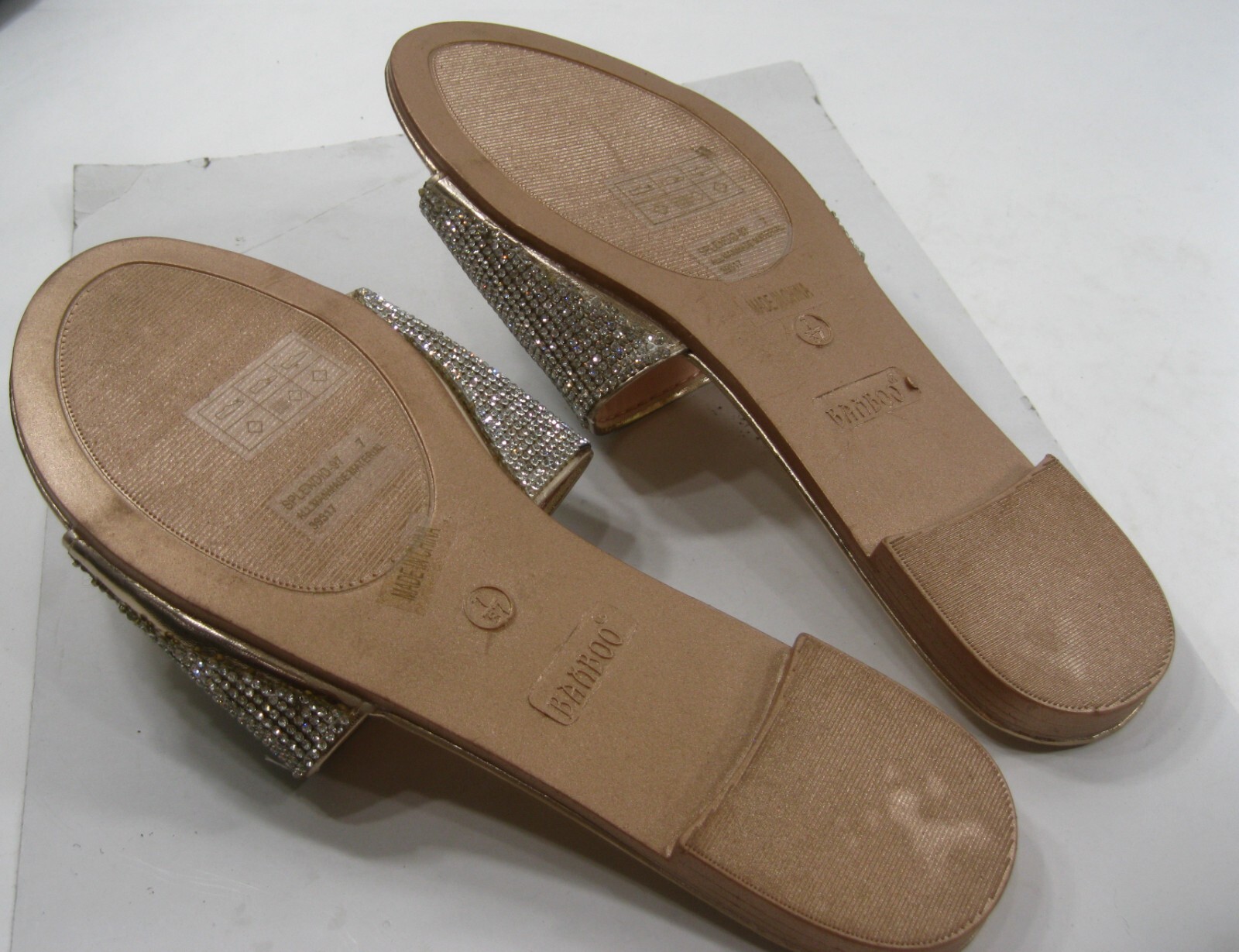 PANTOFOLA D’ORO Ciabatta slip on bambù oro STRASS ORO PUNTA APERTA sandali misura 6 5