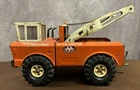 Mighty Tonka Wrecker Double Boom 24-HR Service AA Orange Tow Truck #3815 • 1970s