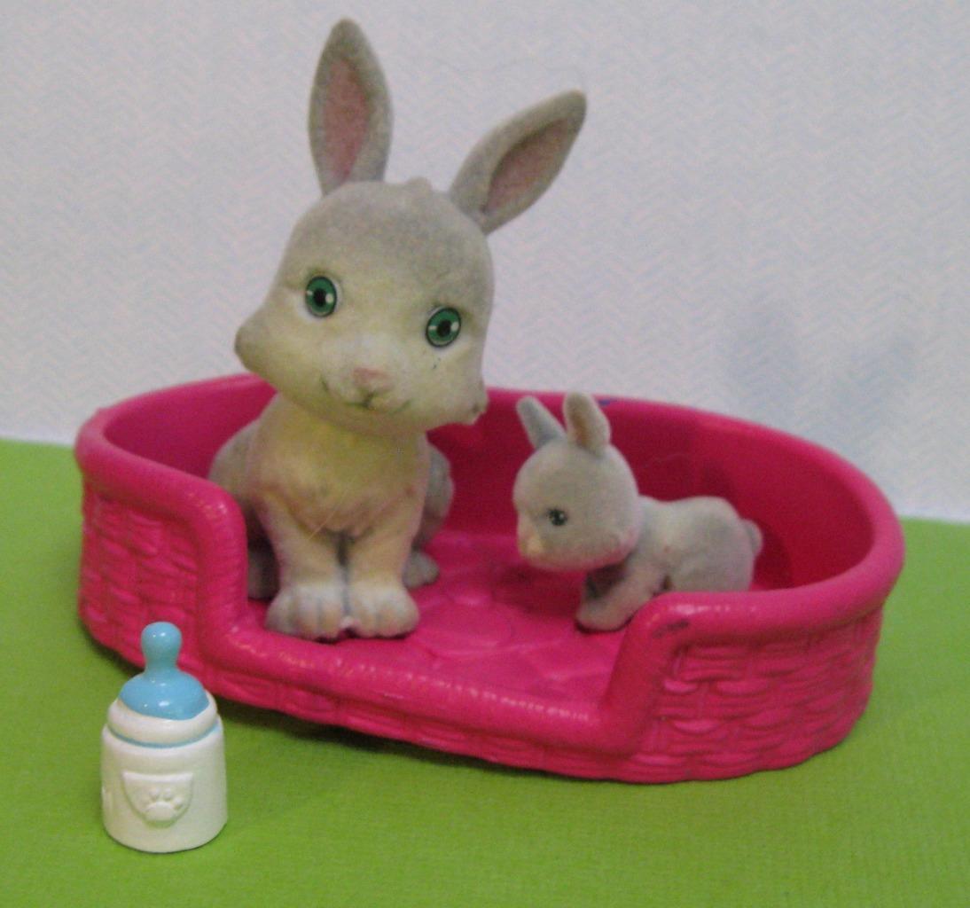 Modern Lot MEG Puppy In My Pocket BUNNY Family Mom & Baby RABBIT w ...