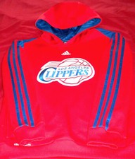 YOUTH Los Angeles Clippers NBA Basketball L/S Hoodie ADIDAS RED/BLUE Sz M10 - 12