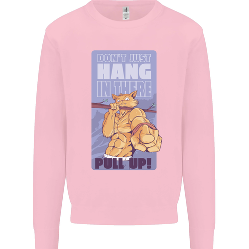 Pull Up Funny Cat Gym Training Kids Sweatshirt Jumper - Picture 53 of 97