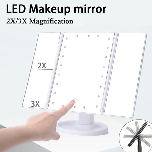 Make-up Mirror LED Glass with 2-3 Magnifying Square Multicolor Modern Free Stand