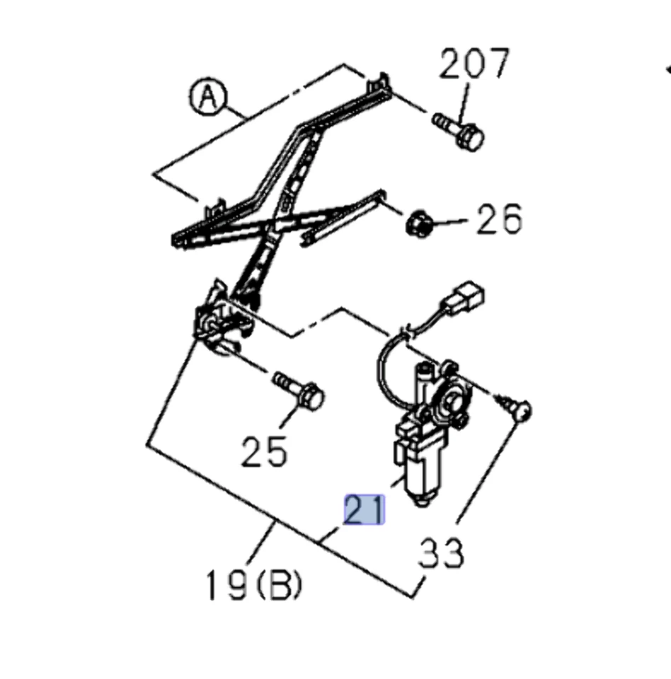 Regulador de motor de ventana eléctrica lado derecho del pasajero para ISUZU NQR NPR NPR-HD 07-25 Foto 2 de 4