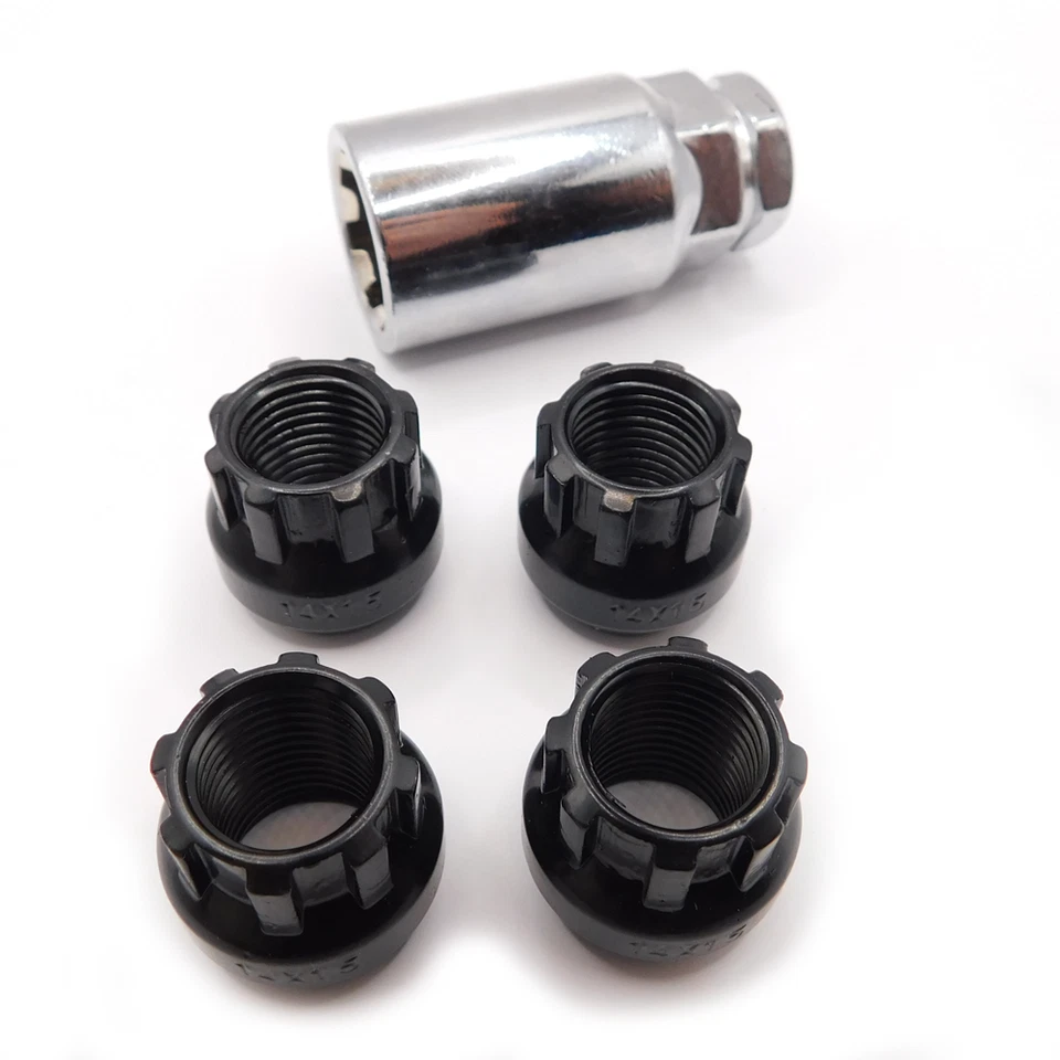 Tuercas de rueda de bloqueo M12x1.25 Open Bimecc (negro) para Suzuki Grand Vitara, Ertiga Foto 3 de 4