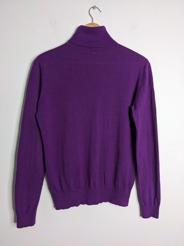 Bridge & Lord Turtleneck Jumper Womens M Medium Purple Merino Cashmere Sweater - Picture 9 of 12