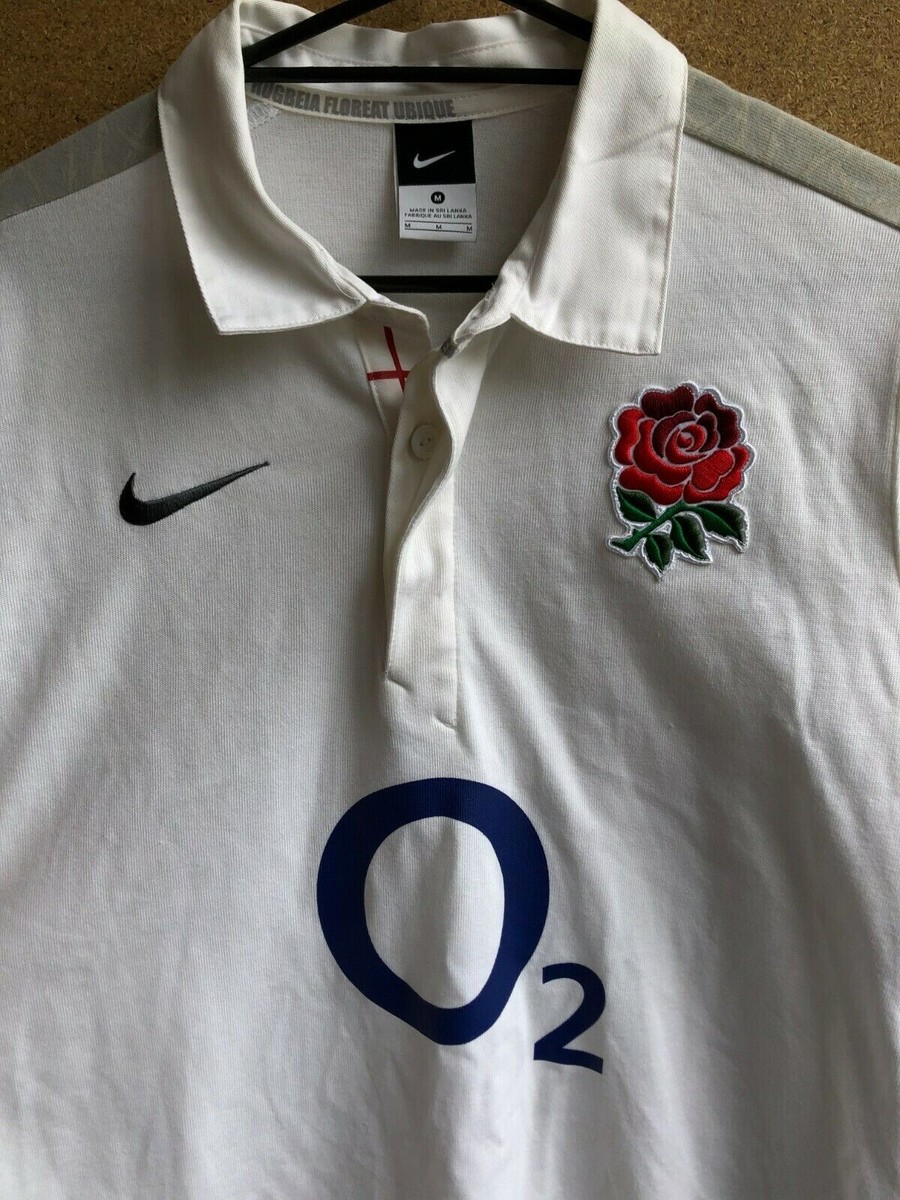 Vintage Nike O2 Long Sleeve Shirt England Rugby Jersey Mens White