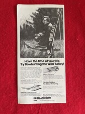 Vintage 1979 Print Ad Bear Archery Fred Bear Grizzly II Bow Wild Turkey Hunting