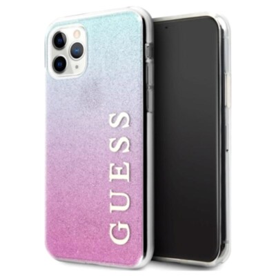 Original Guess Glitter Gradient Transparent Case Hülle für Apple iPhone 11 Pro