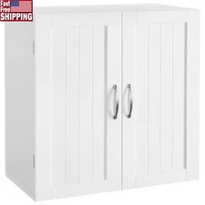 Bathroom Wall Cabinet Storage Cupboard Adjustable Shelf Space Saving Organizer