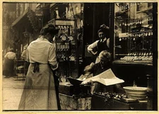 Italian shop on Mott Street,New York City,NYC,c1912,watch making,clocks,store