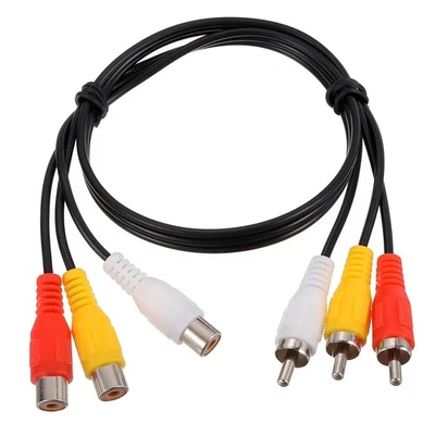 Câble RCA 1.6ft, pour câble audio vidéo 3RCA mâle vers 3RCA femelle - Photo 1/4