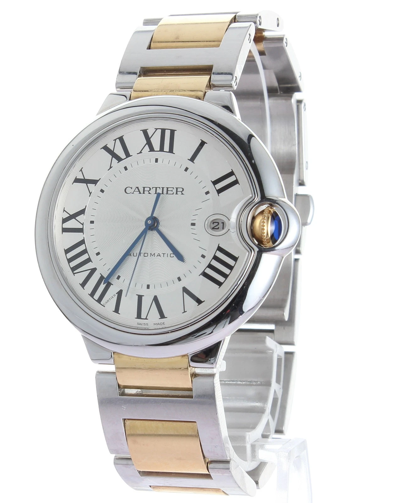 Cartier — USED CARTIER BALLON BLEU W69009Z3 18K GOLD 42MM AUTOMATIC ROMAN NUM WATCH 3001