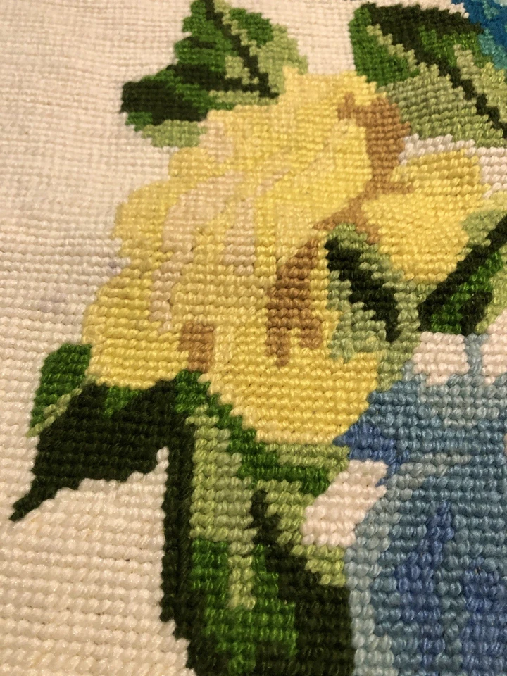 Floral Needlepoint Rug Canvas - Image 2 of 4