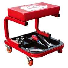 Torin TR6300 Red Rolling Creeper Garage/Shop Seat - Padded Mechanic Stool