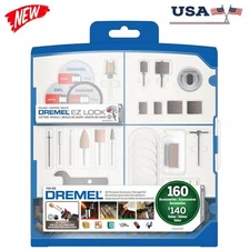 160-Piece Rotary Tool Accessory Kit W/ Plastic Storage Case EZ Lock Technology