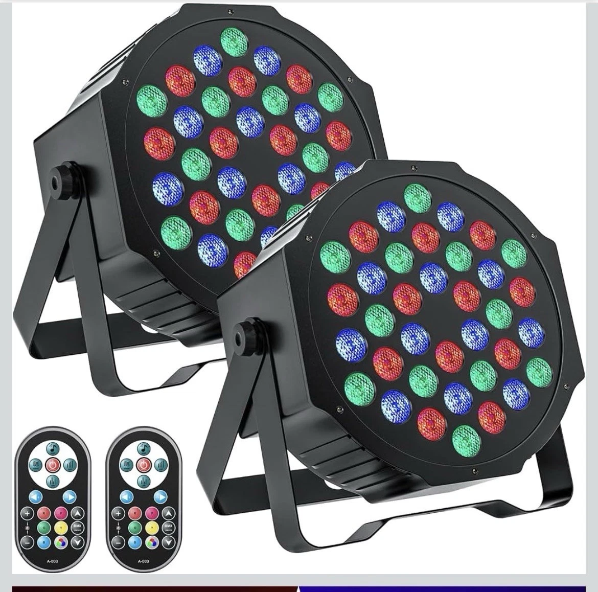 1 Paar 72 Watt Bühnenlicht Strahler 36 LEDs DMX 7CH 7 Beleuchtung Modi Disco
