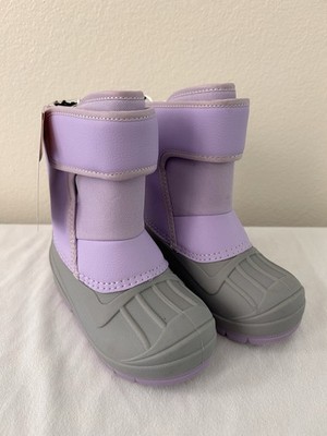 Girls Cat & Jack Snow Boots Purple Lavender Target Hook Loop Closure Size 9