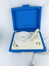 DeJay Turntable SP 20 Blue White Portable Record Player - Vintage