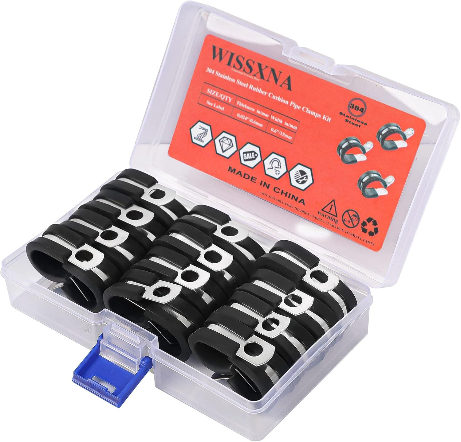 3/8'' Wire Cable Clamps Set-Stainless Steel 3/8'', 3/8''(28pack)