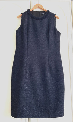 Nissa Collection klassisches Kleid schwarz-silber metallic Fleckform gefüttert UK 16