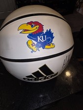 Joel Embiid & Andrew Wiggins Signed Adidas Kansas Full Size Logo AUTO JSA COA