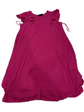 Lane Bryant Ruffle Sleeve Midi Dress Plus Size Magenta 14/16