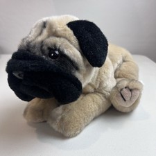 Animal Alley Toys R Us Pug Puppy Dog Plush Stuffed Animal Realistic 12" Vtg 2000