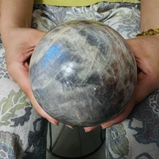 3.85LB Natural Moonstone Ball Quartz Crystal Polishing Ball Healing Decoration