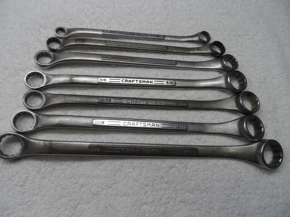 Juego de llaves de extremo de caja Craftsman SAE, 12pt, EE. UU. (3/8" - 7/8"), =V=, 7 piezas Foto 2 de 4