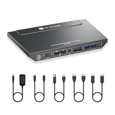 AV Access KVM Switch Docking Station for 2 Monitors 2 Computers, 4K KVM 14in