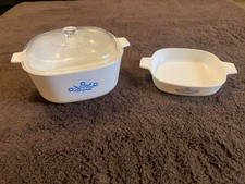 Vintage Corning Ware Blue Cornflower Children's Toy Dishes Plastic Set 3 Pcs