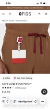 Figs Men's Cairo Cargo Scrub Pants Size 2XL
