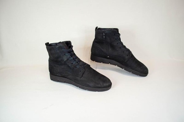 Women Ecco Boots Black Leather 40 #3QO2
