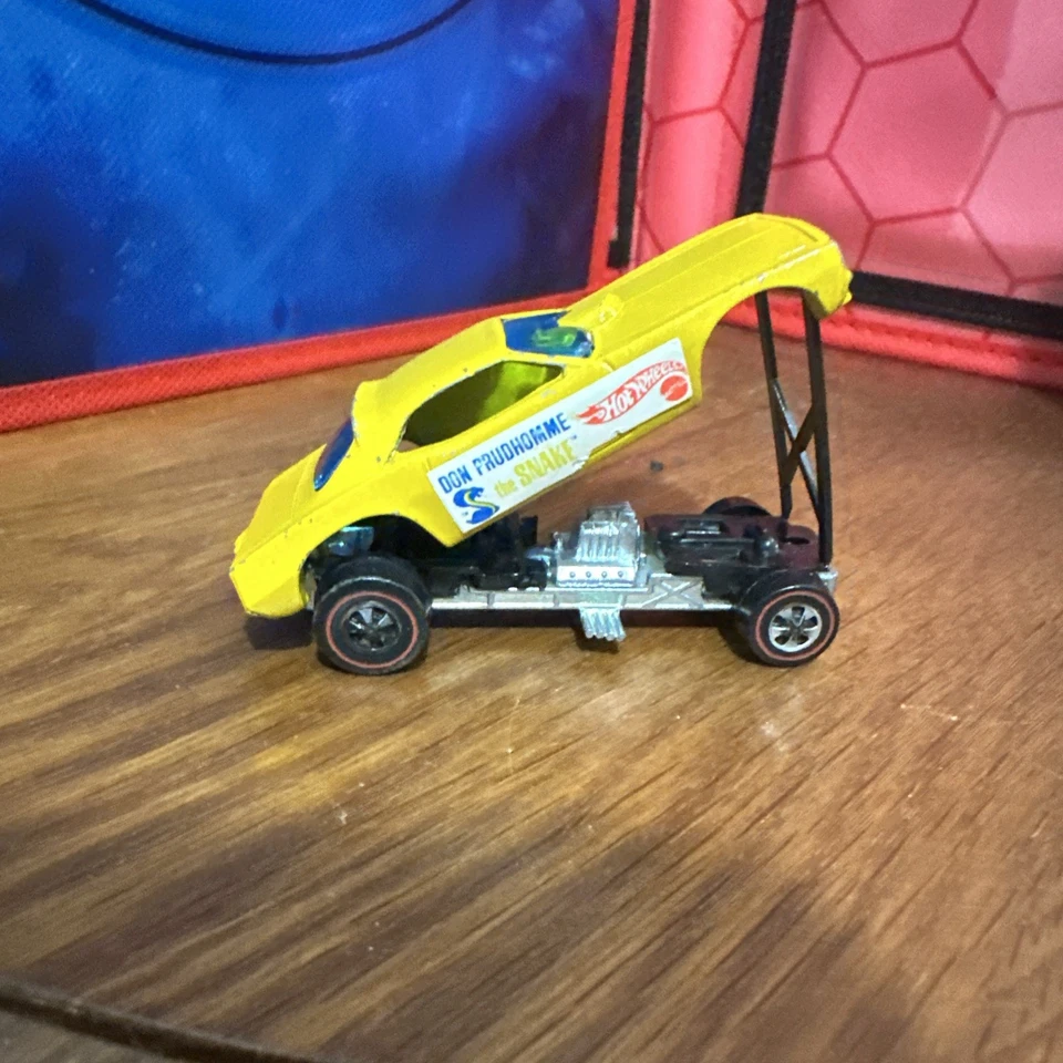 Hot Wheels Redline Don Prudhomme SNAKE DIVERTIDO COCHE ESMALTE AMARILLO Foto 4 de 4