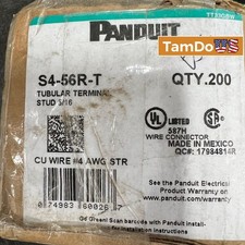 Panduit S4-56R-T Tubular Terminal, 5/16 Stud,...