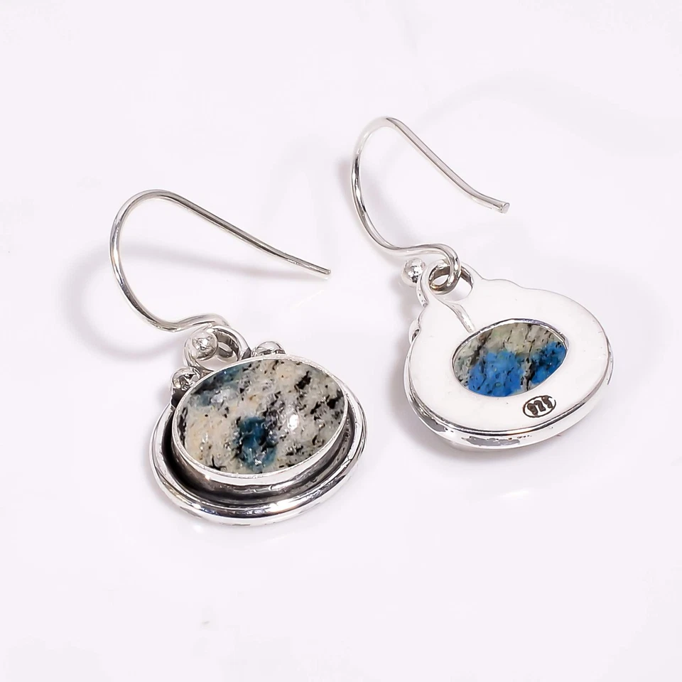 K2 Blue Azurite 925 Sterling Silver Earring, Christmas Gift, Gift For Her E13520 - Image 3 of 4