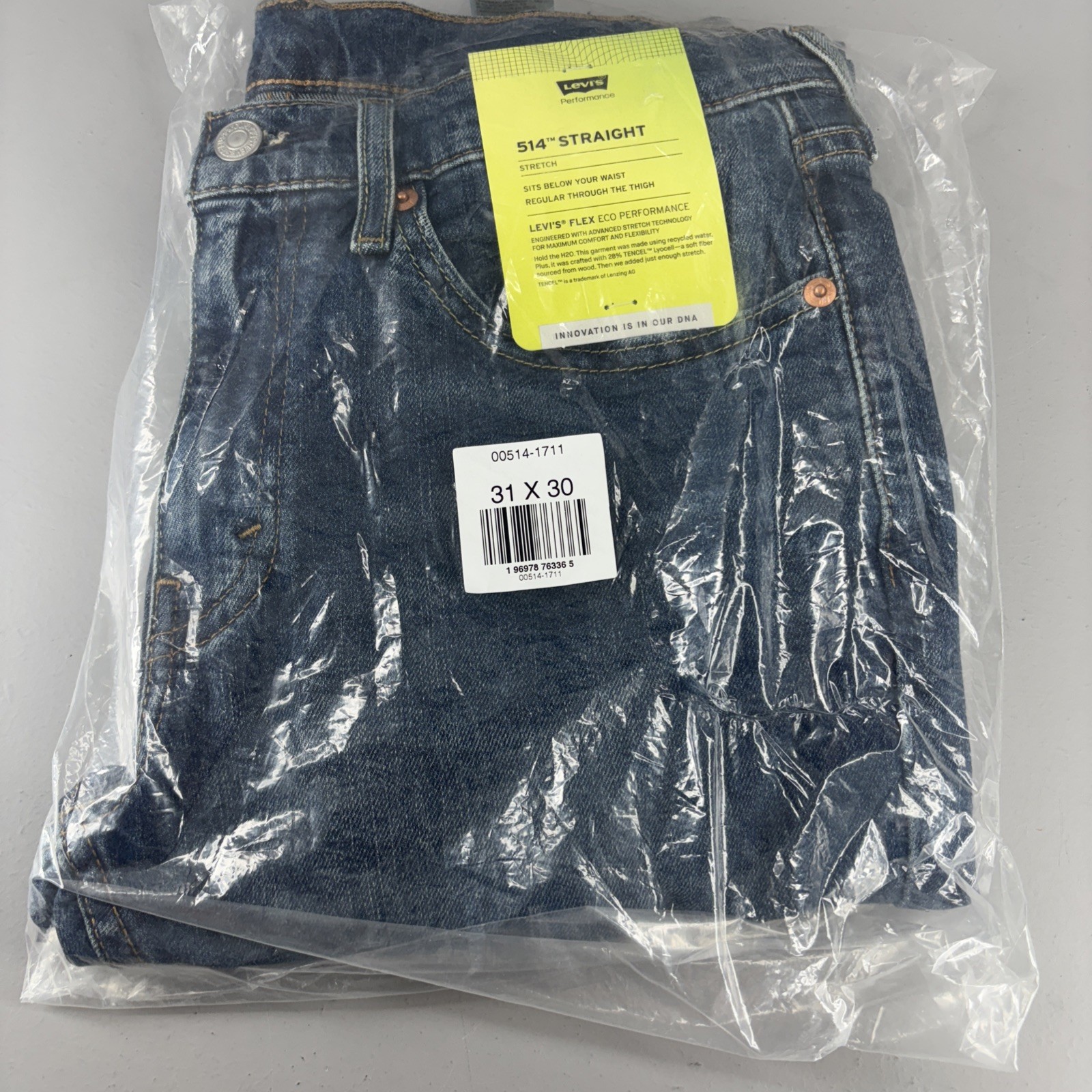 Levi's 514 Straight Fit Stretch Jeans Men's 31x30 Loud Opinions Blue 005141711 thumbnail 6