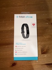 Fitbit Alta HR Size L Heart Rate Wristband - Black Tested Works Fast Free Ship