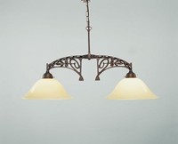 HäNgelampe Esstisch Messing Antik Glas Elfenbein 86 Cm Pendelleuchte 2-Flammig