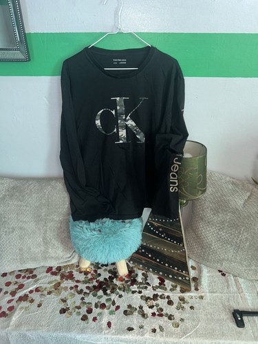 Men’s Calvin Klein Long Sleeve Tee With Camo - Picture 1 of 5